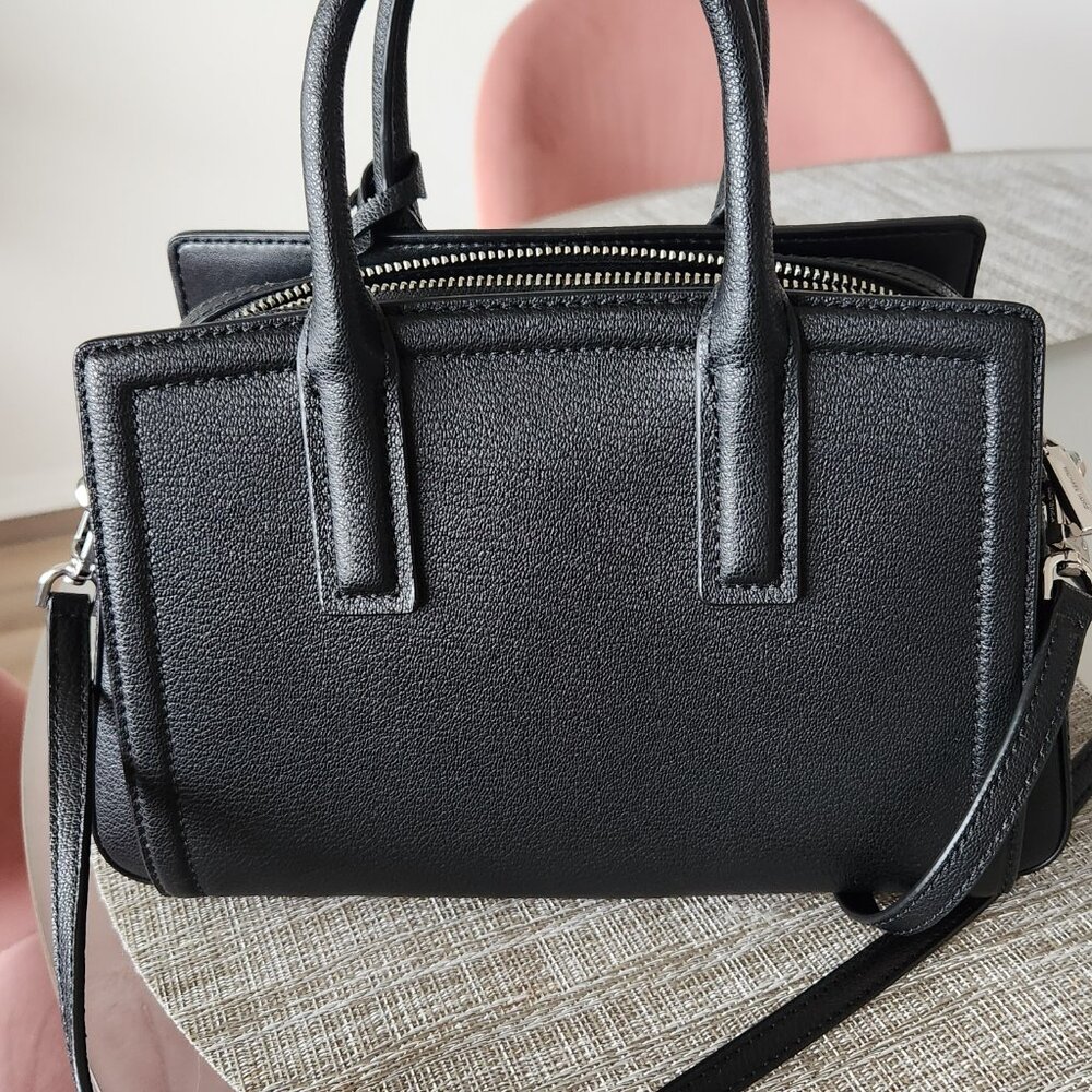Michael Kors Laila Small Leather Satchel Bag- Black - Picture 6 of 12